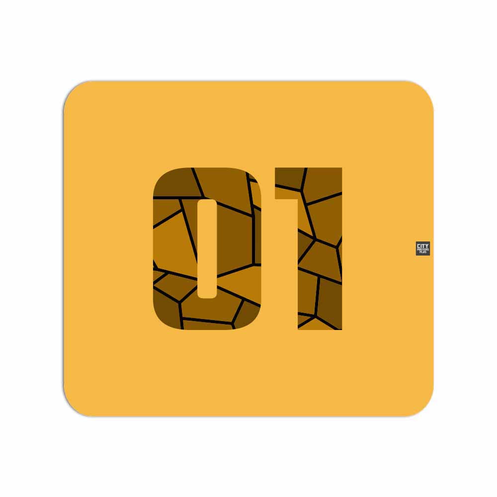 01 Number Mousepad (Golden Yellow)