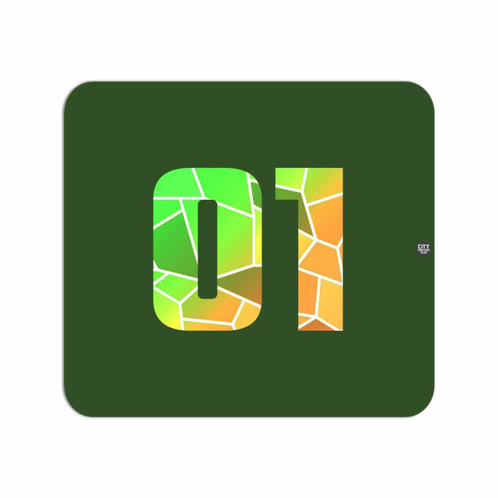 01 Number Mousepad (Olive Green)