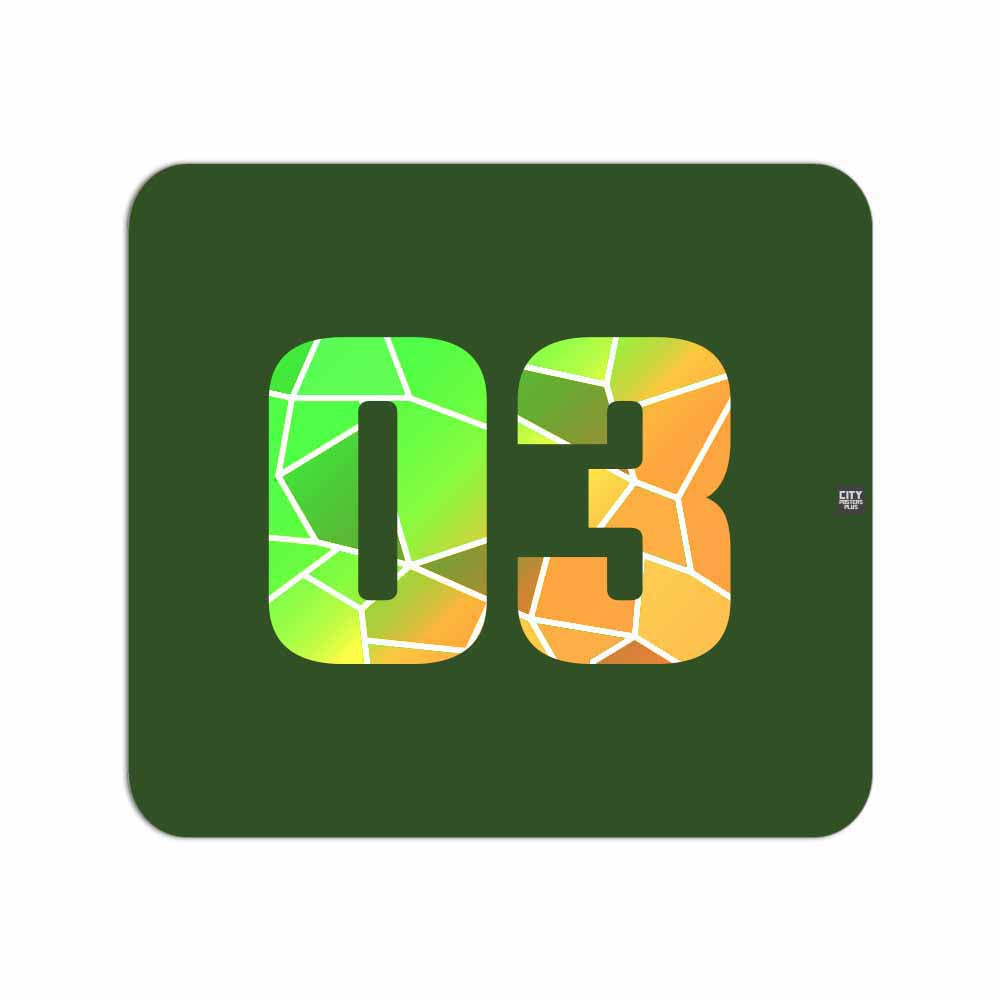 03 Number Mousepad (Olive Green)