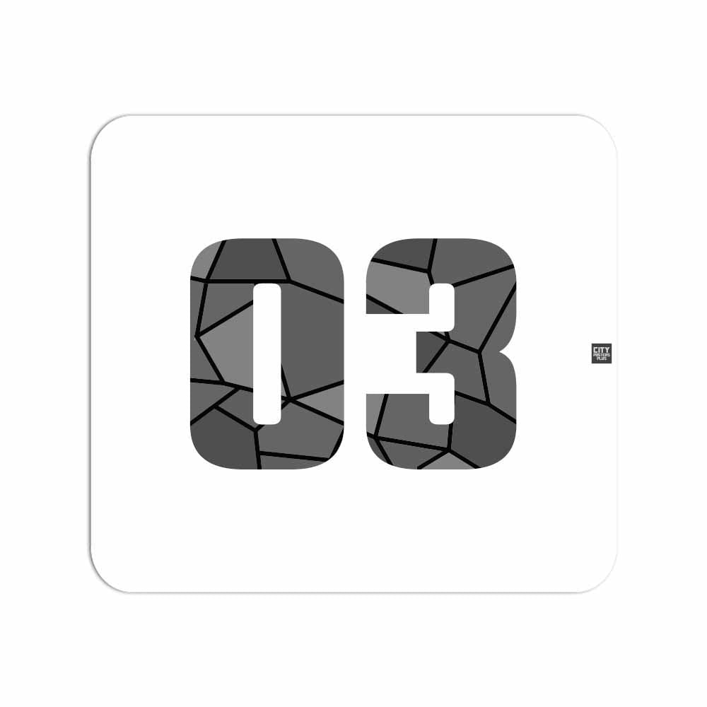 03 Number Mousepad (White)