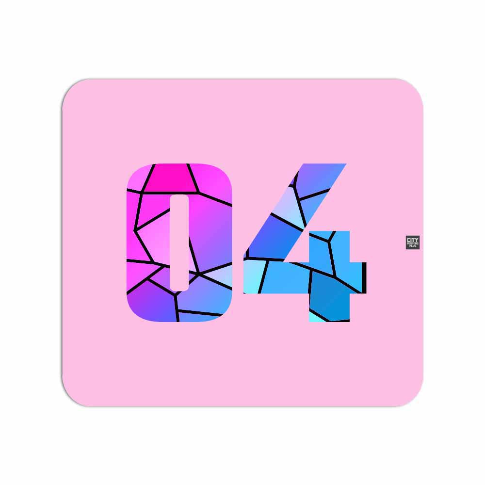04 Number Mousepad (Light Pink)