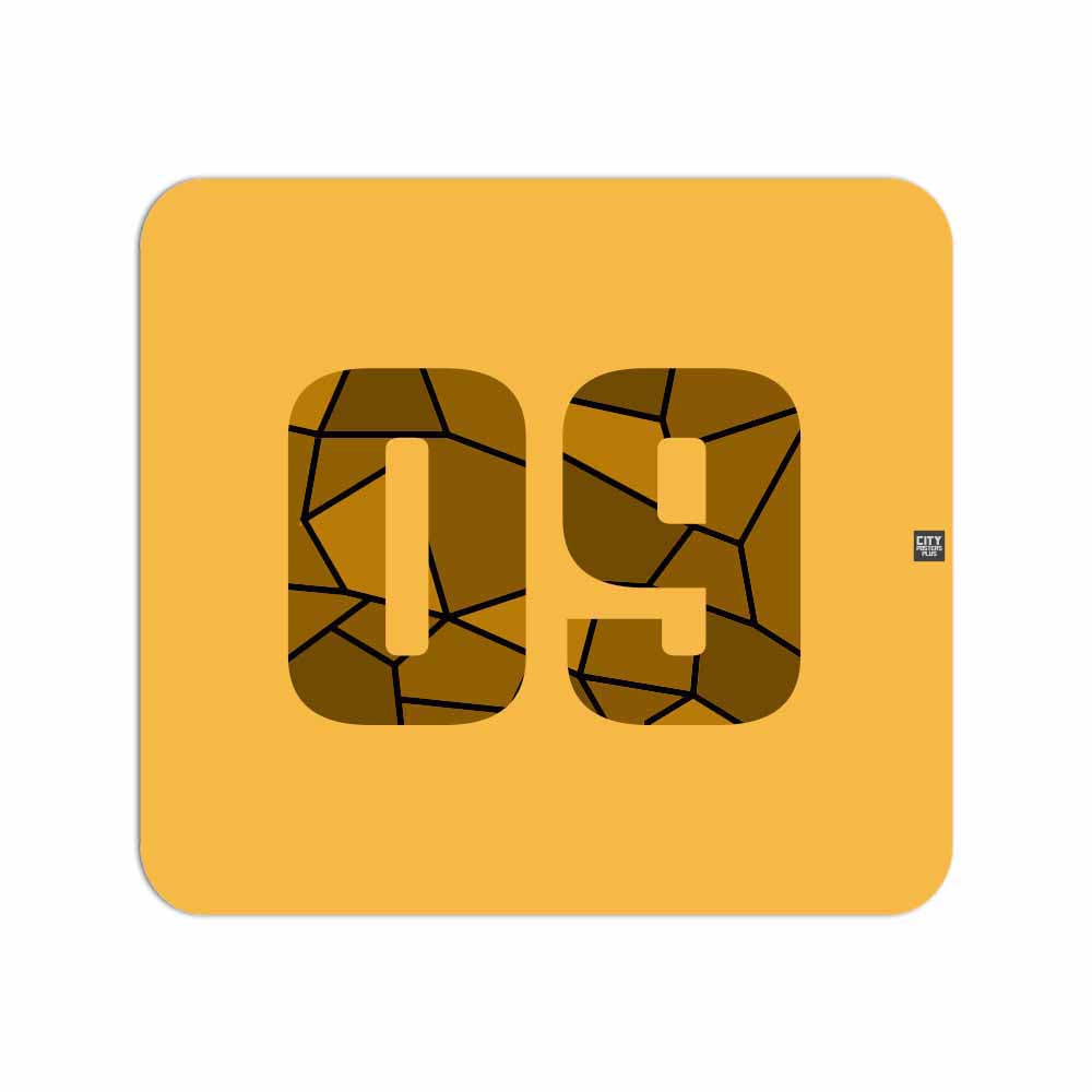 09 Number Mousepad (Golden Yellow)