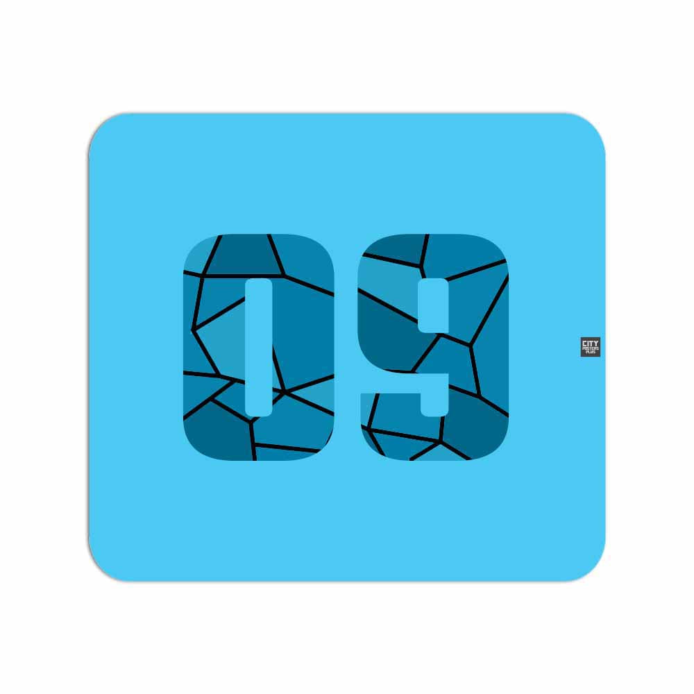 09 Number Mousepad (Sky Blue)