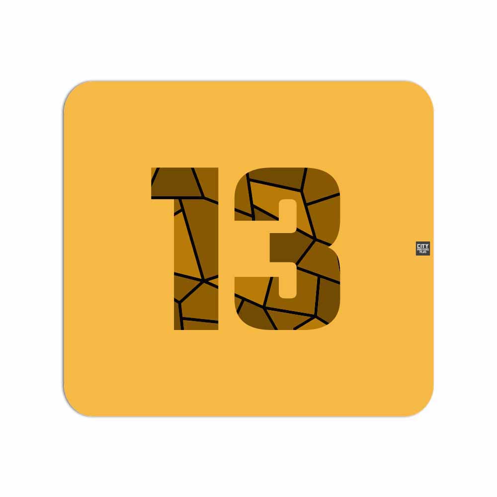 13 Number Mousepad (Golden Yellow)