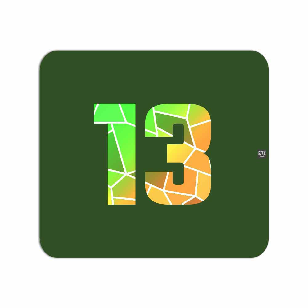 13 Number Mousepad (Olive Green)