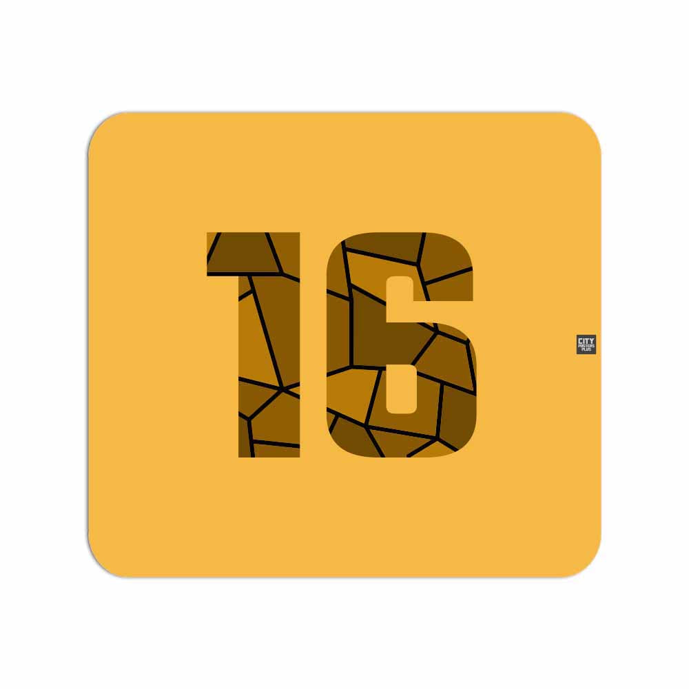 16 Number Mousepad (Golden Yellow)
