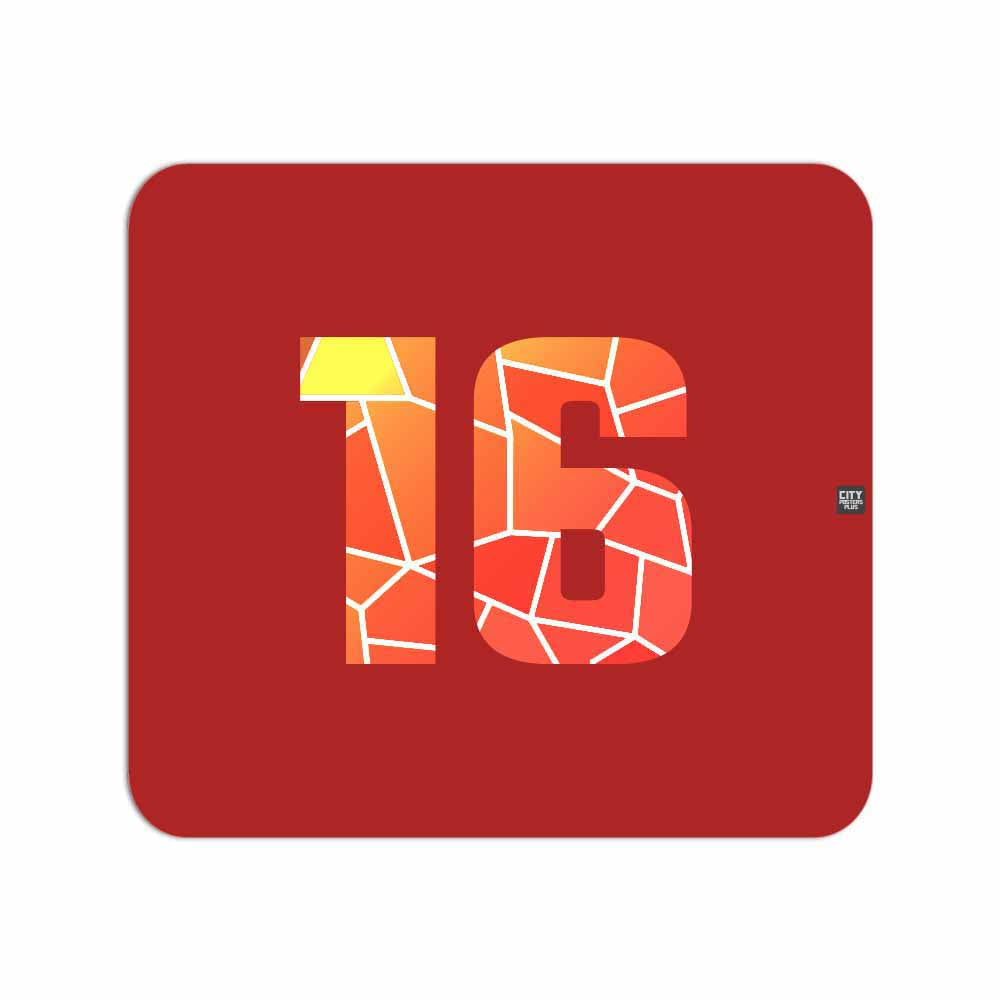 16 Number Mousepad (Red)