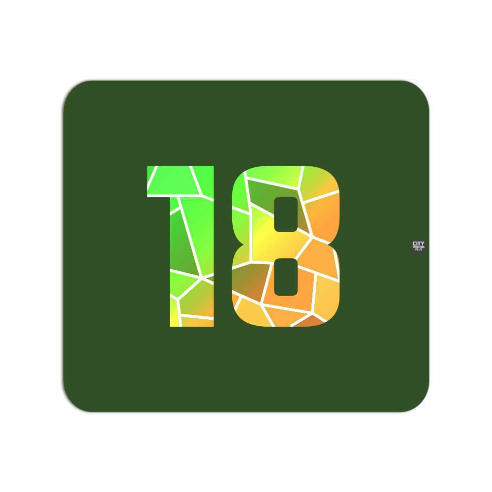 18 Number Mousepad (Olive Green)