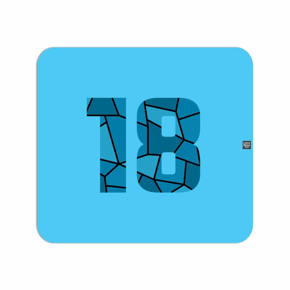 18 Number Mousepad (Sky Blue)