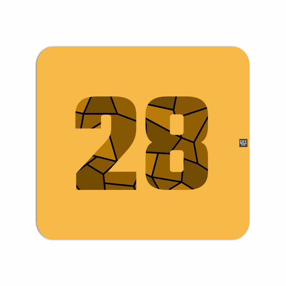 28 Number Mousepad (Golden Yellow)