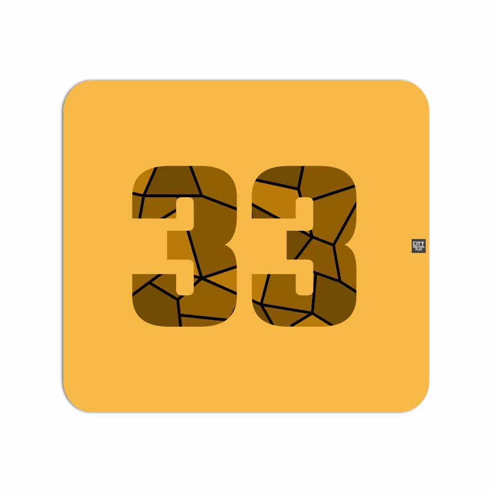 33 Number Mousepad (Golden Yellow)