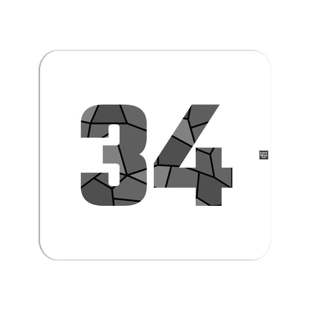 34 Number Mousepad (White)