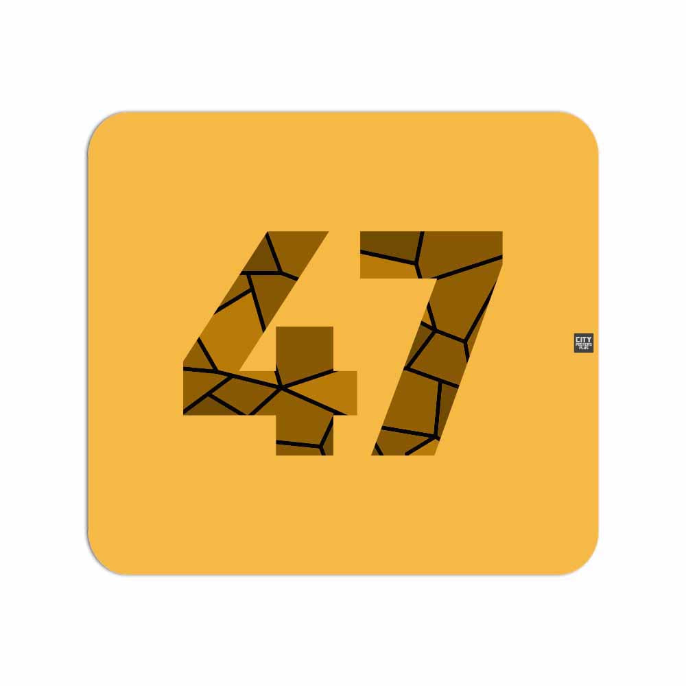 47 Number Mousepad (Golden Yellow)