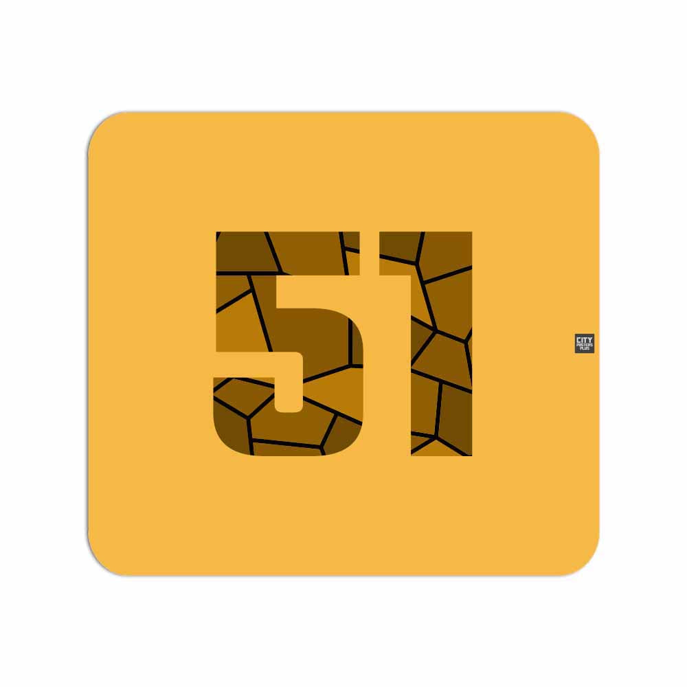 51 Number Mousepad (Golden Yellow)