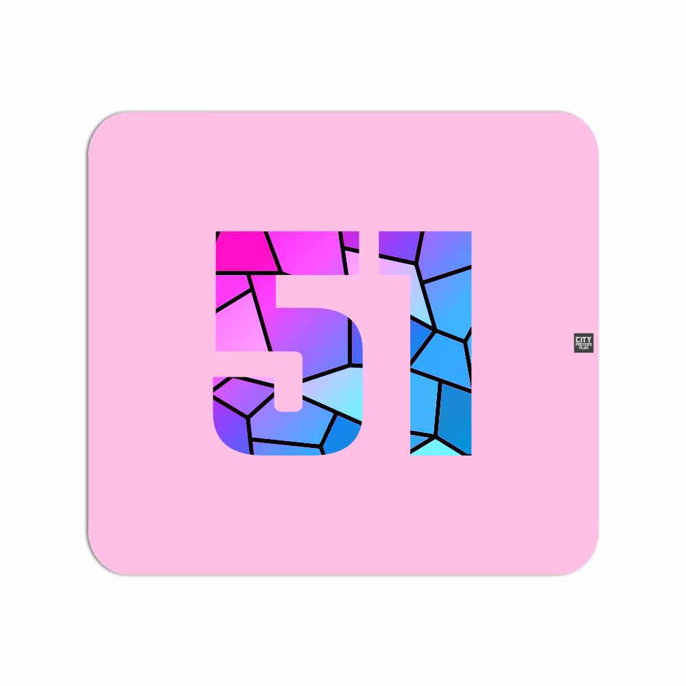 51 Number Mousepad (Light Pink)