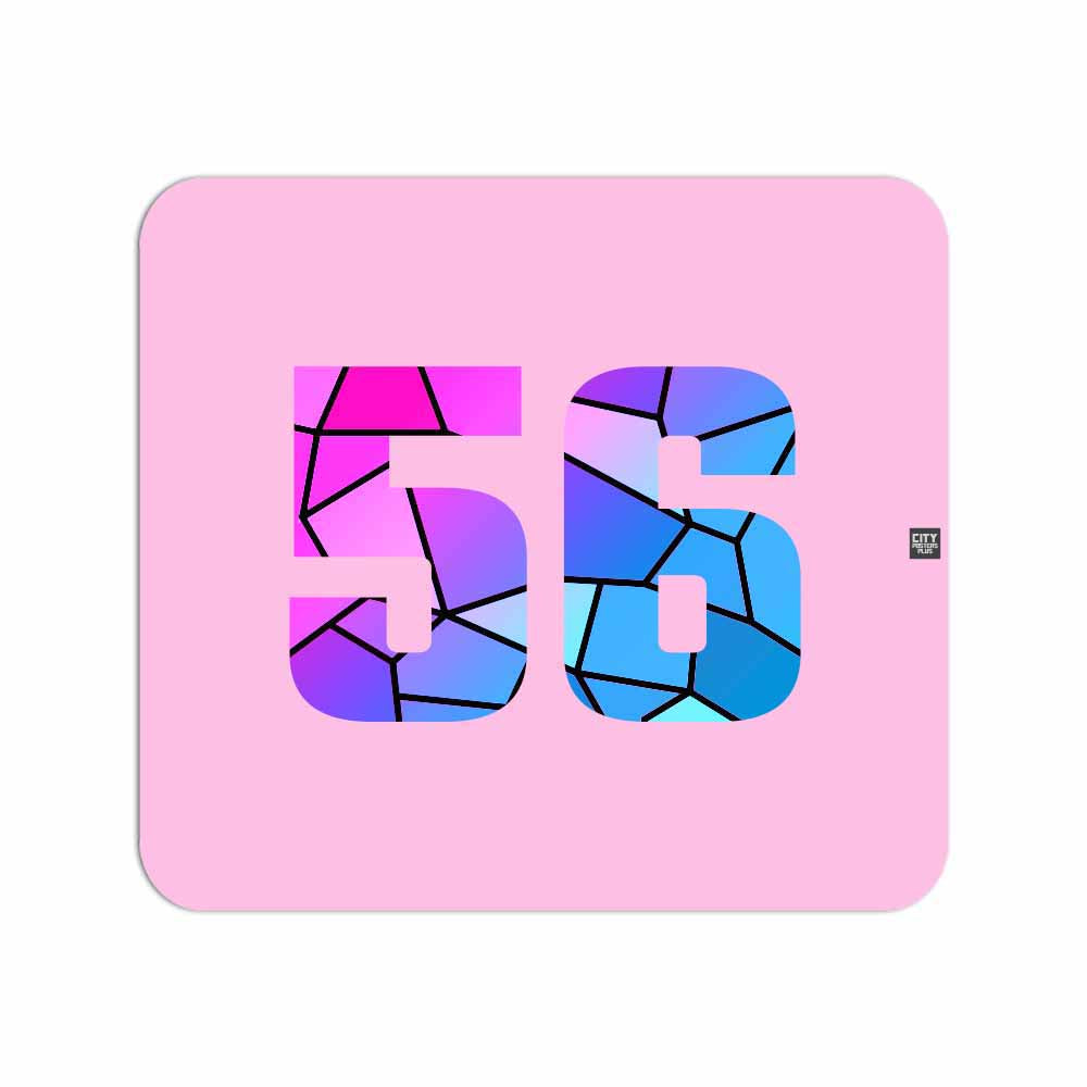 56 Number Mousepad (Light Pink)