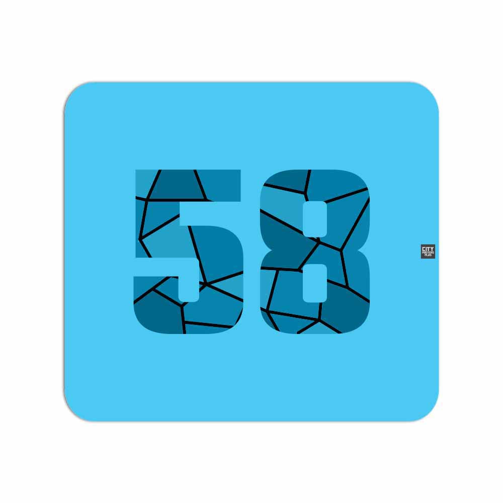 58 Number Mousepad (Sky Blue)