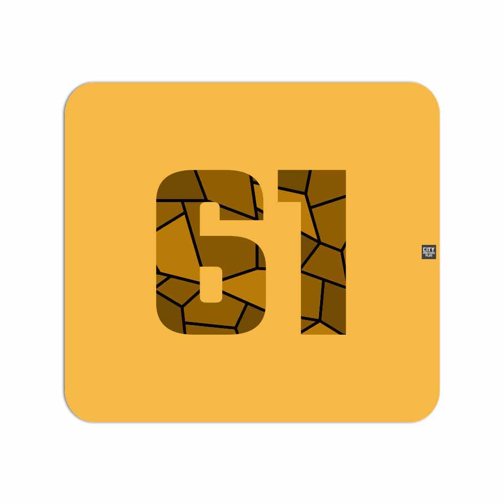 61 Number Mousepad (Golden Yellow)