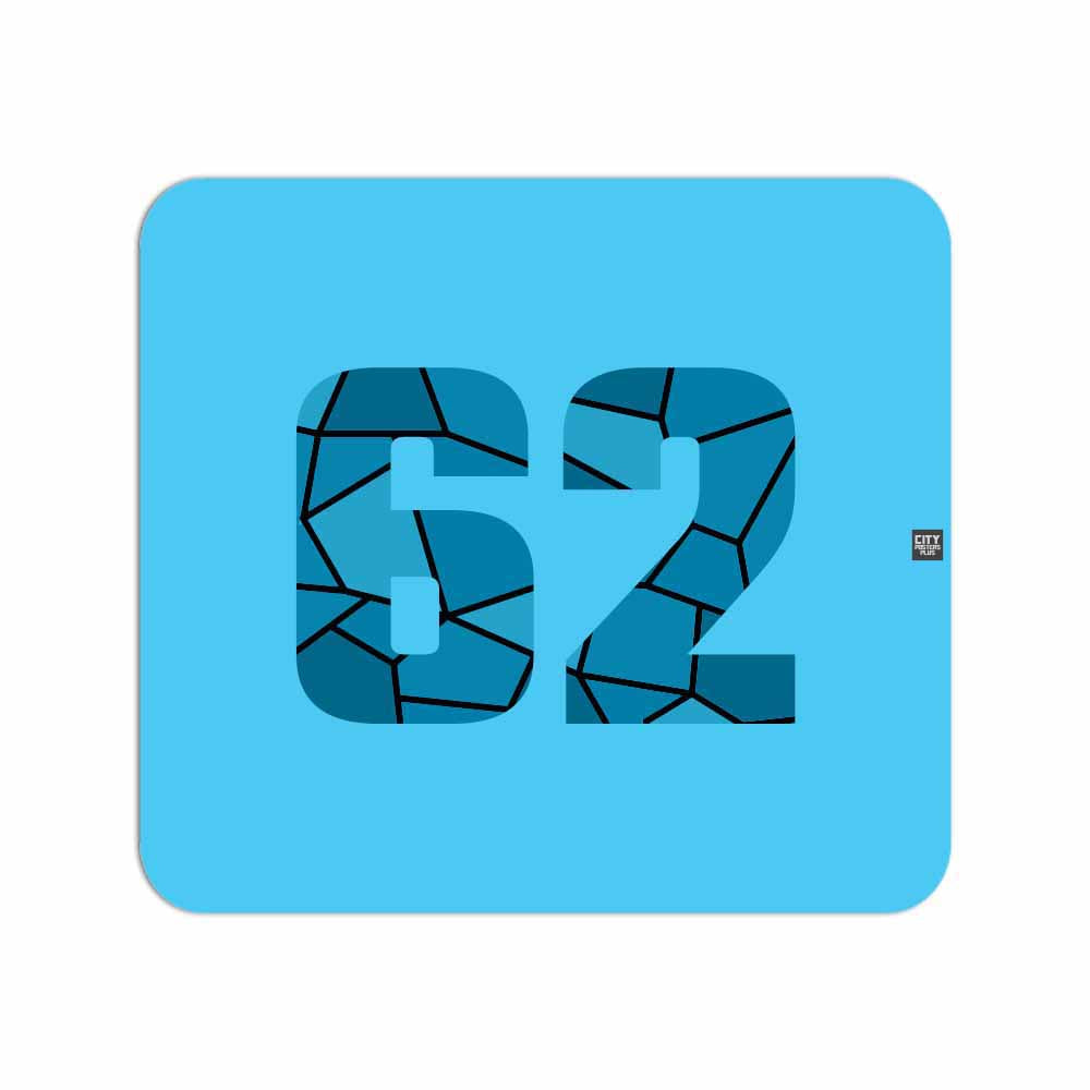 62 Number Mousepad (Sky Blue)