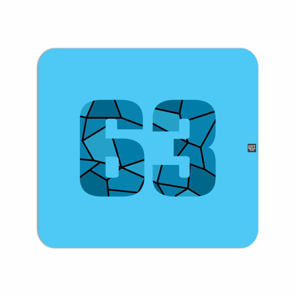 63 Number Mousepad (Sky Blue)