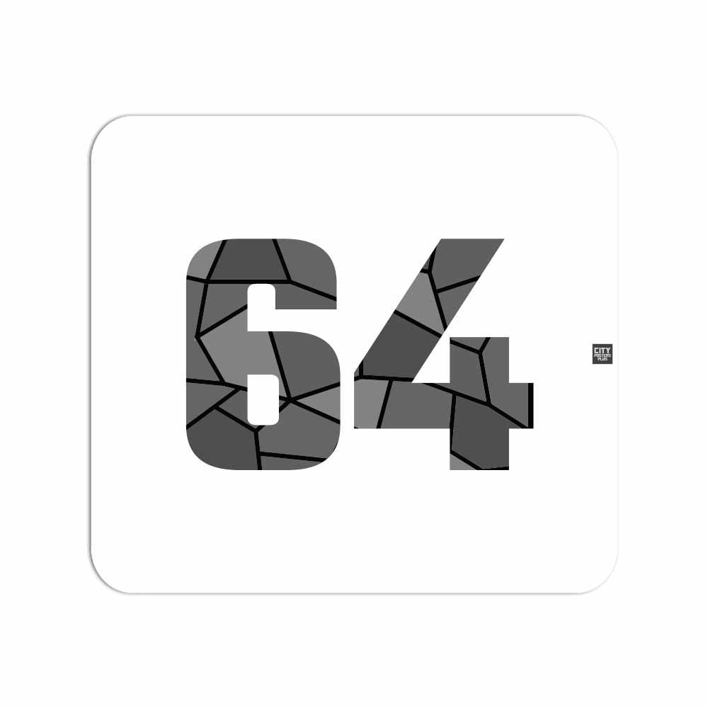 64 Number Mousepad (White)