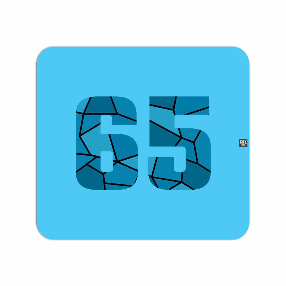 65 Number Mousepad (Sky Blue)
