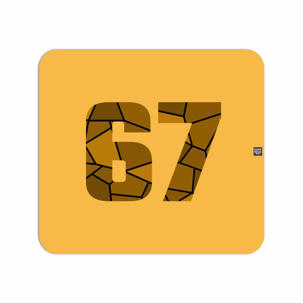 67 Number Mousepad (Golden Yellow)