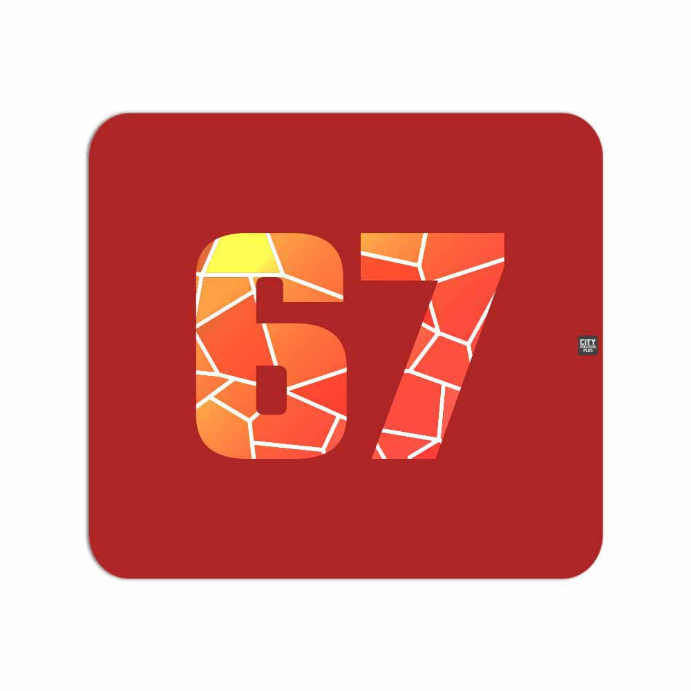 67 Number Mousepad (Red)