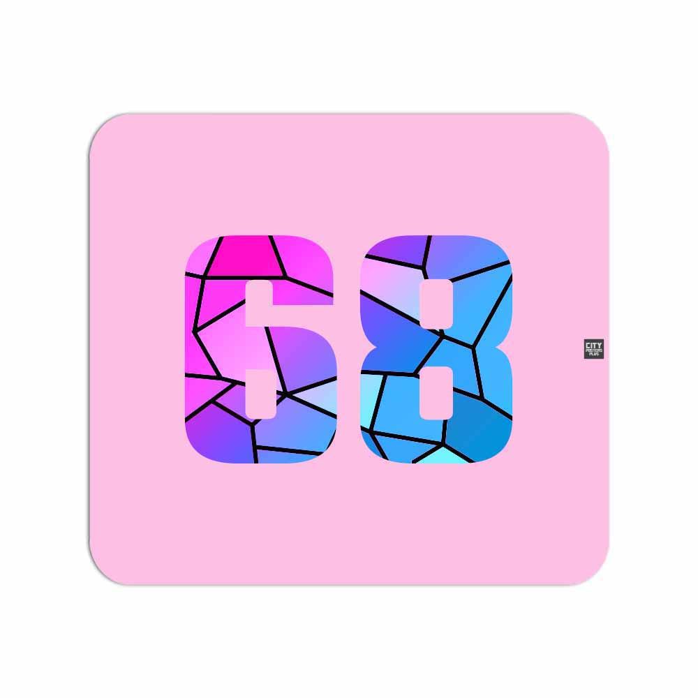 68 Number Mousepad (Light Pink)