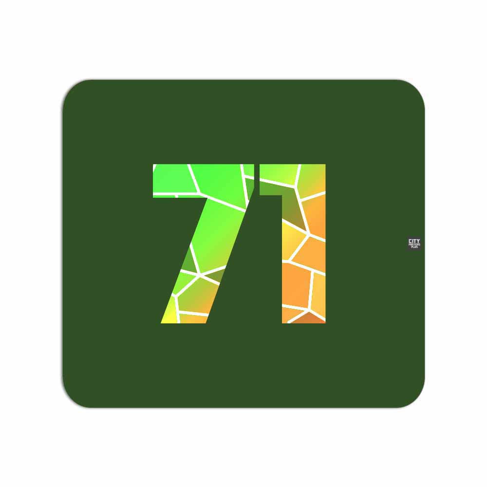 71 Number Mousepad (Olive Green)