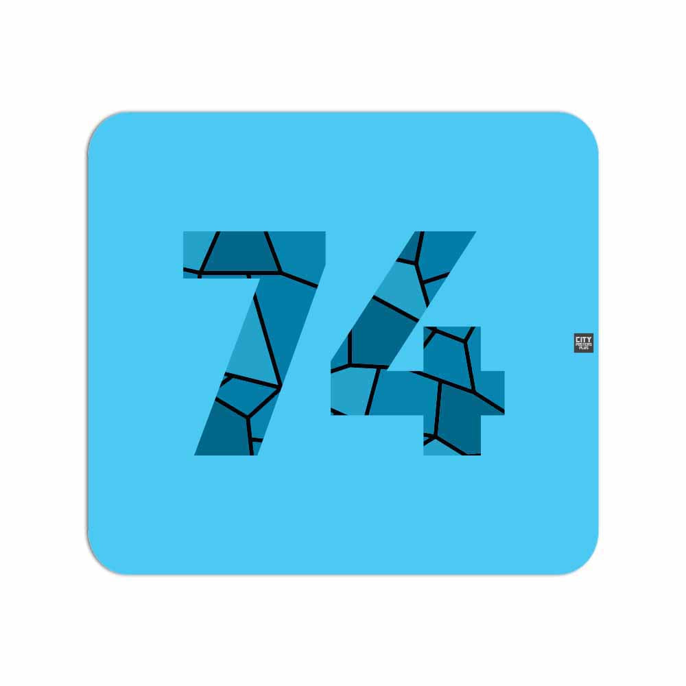 74 Number Mousepad (Sky Blue)