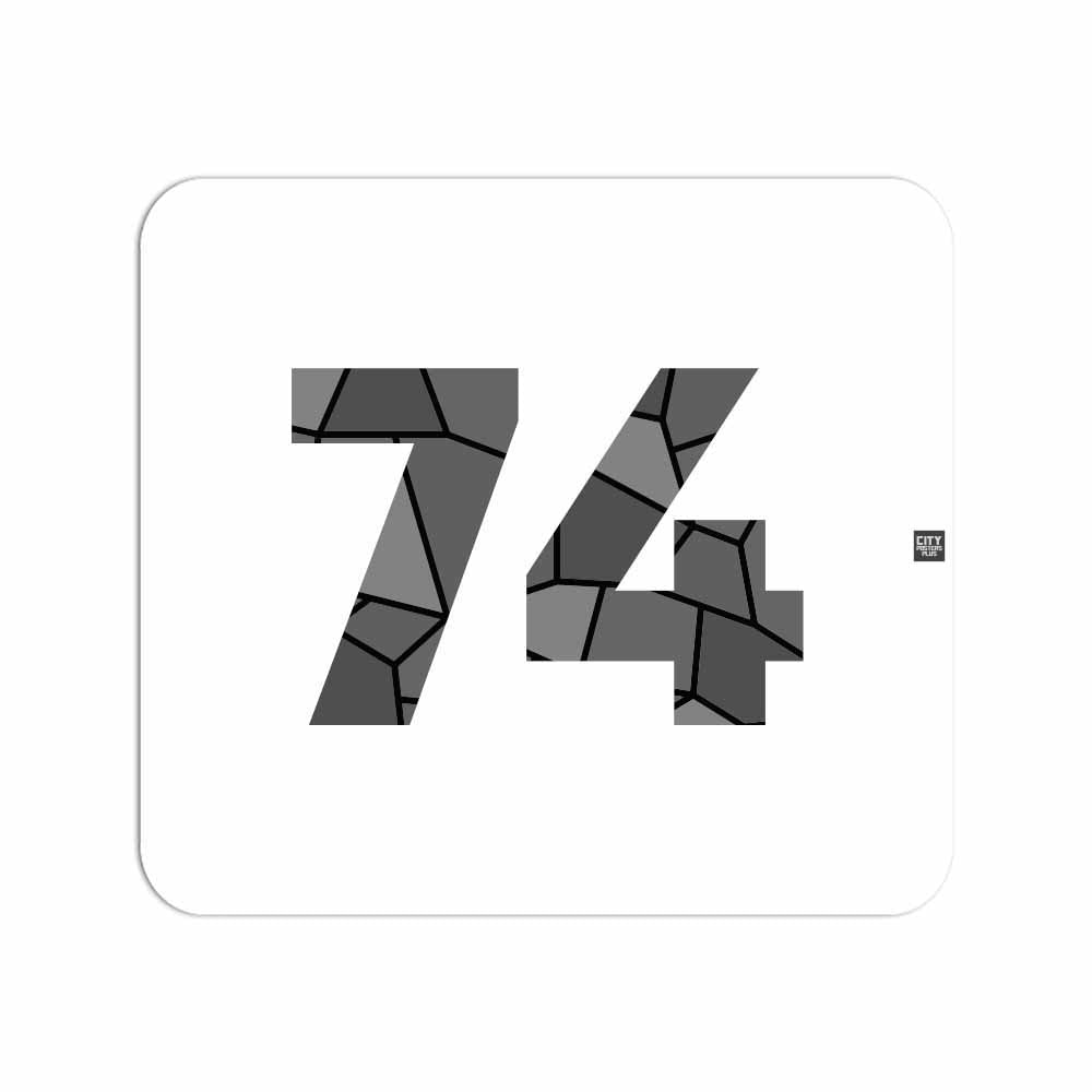 74 Number Mousepad (White)