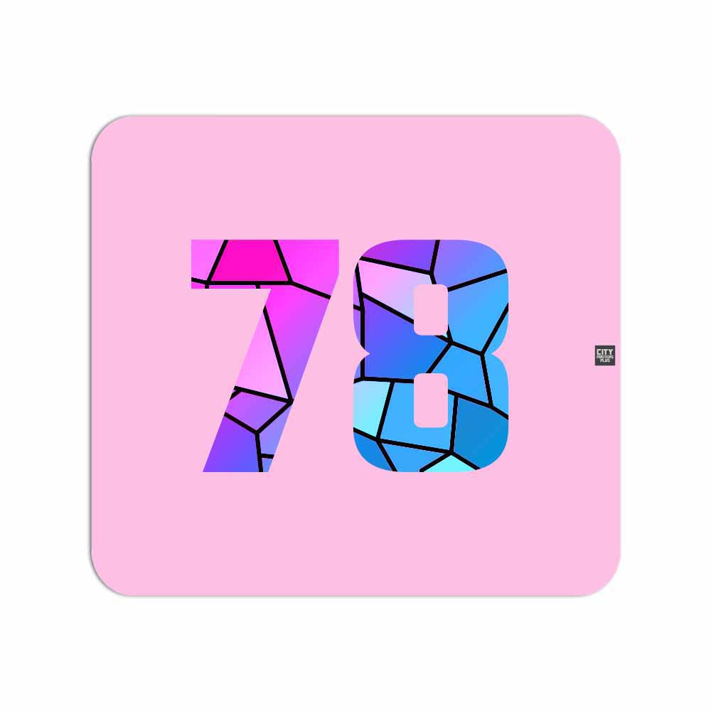 78 Number Mousepad (Light Pink)