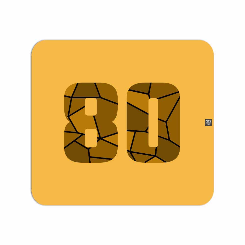 80 Number Mouse pad (Golden Yellow)