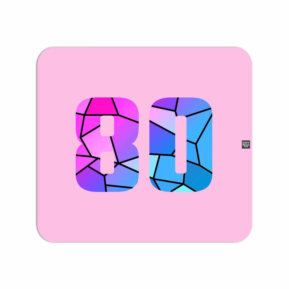 80 Number Mousepad (Light Pink)