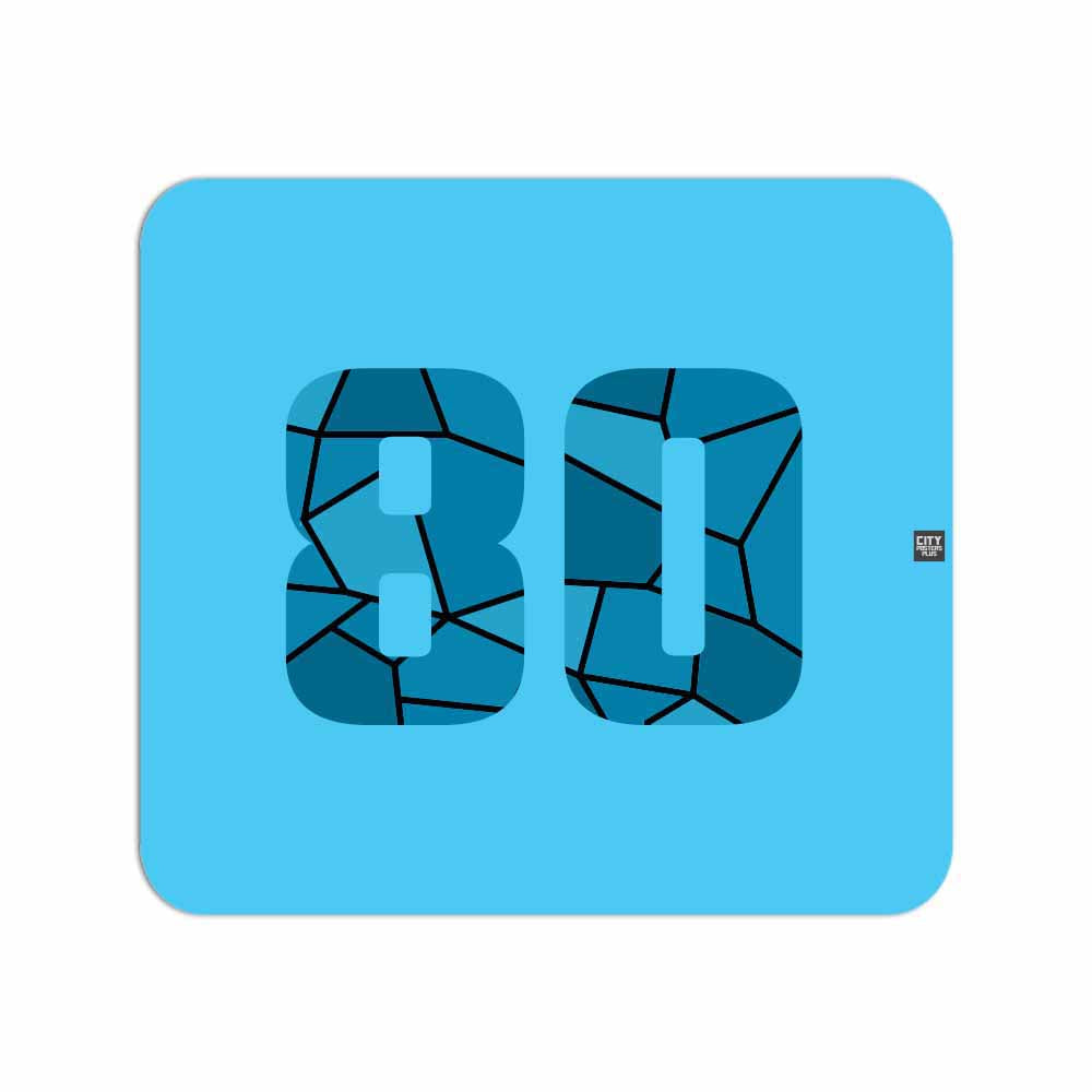 80 Number Mouse pad (Sky Blue)