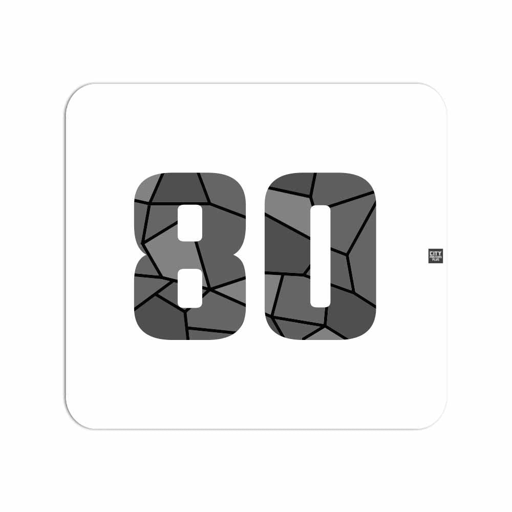 80 Number Mouse pad (White)