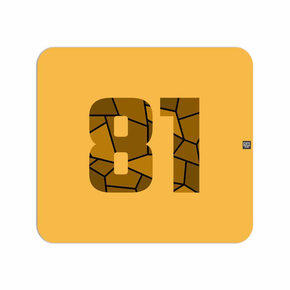 81 Number Mouse pad (Golden Yellow)