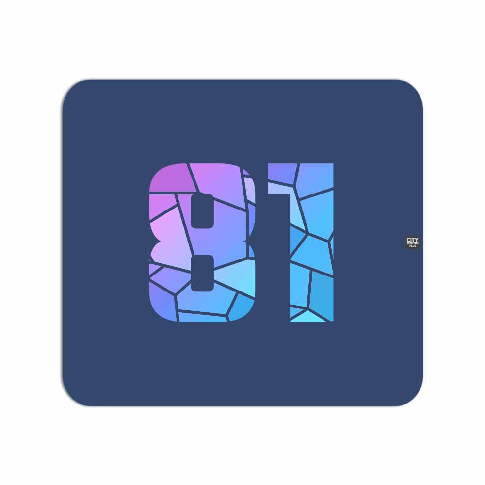 81 Number Mouse pad (Navy Blue)