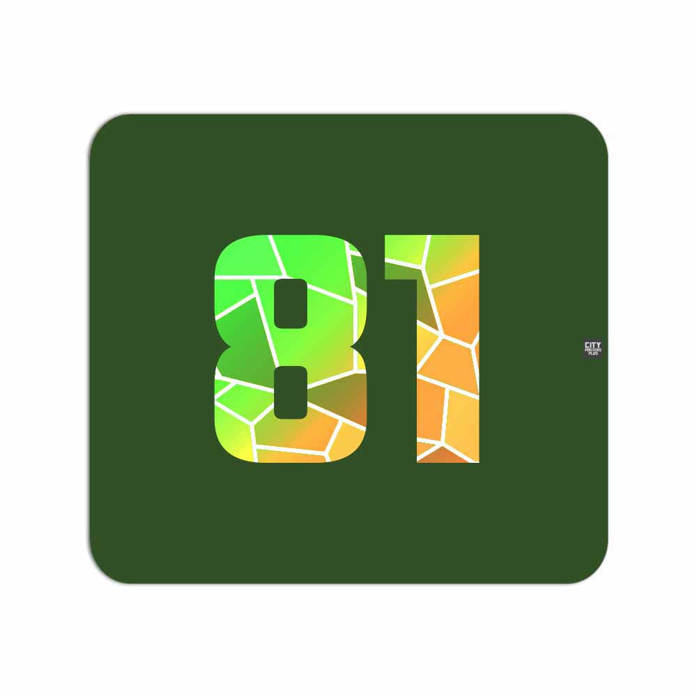 81 Number Mouse pad (Olive Green)