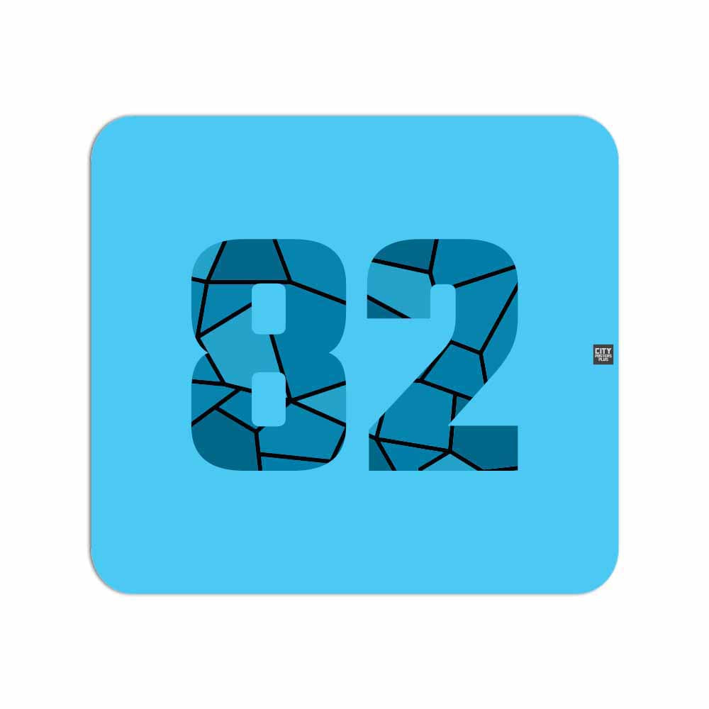 82 Number Mouse pad (Sky Blue)
