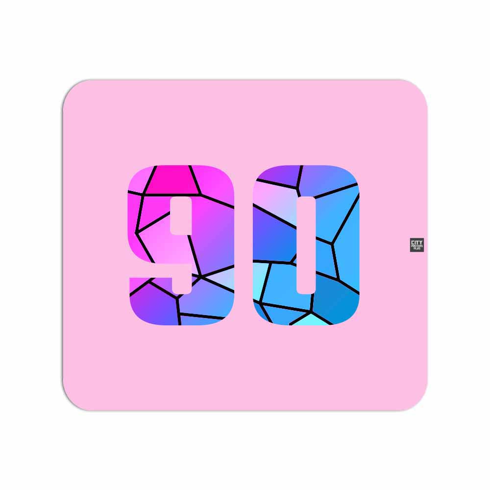 90 Number Mousepad (Light Pink)