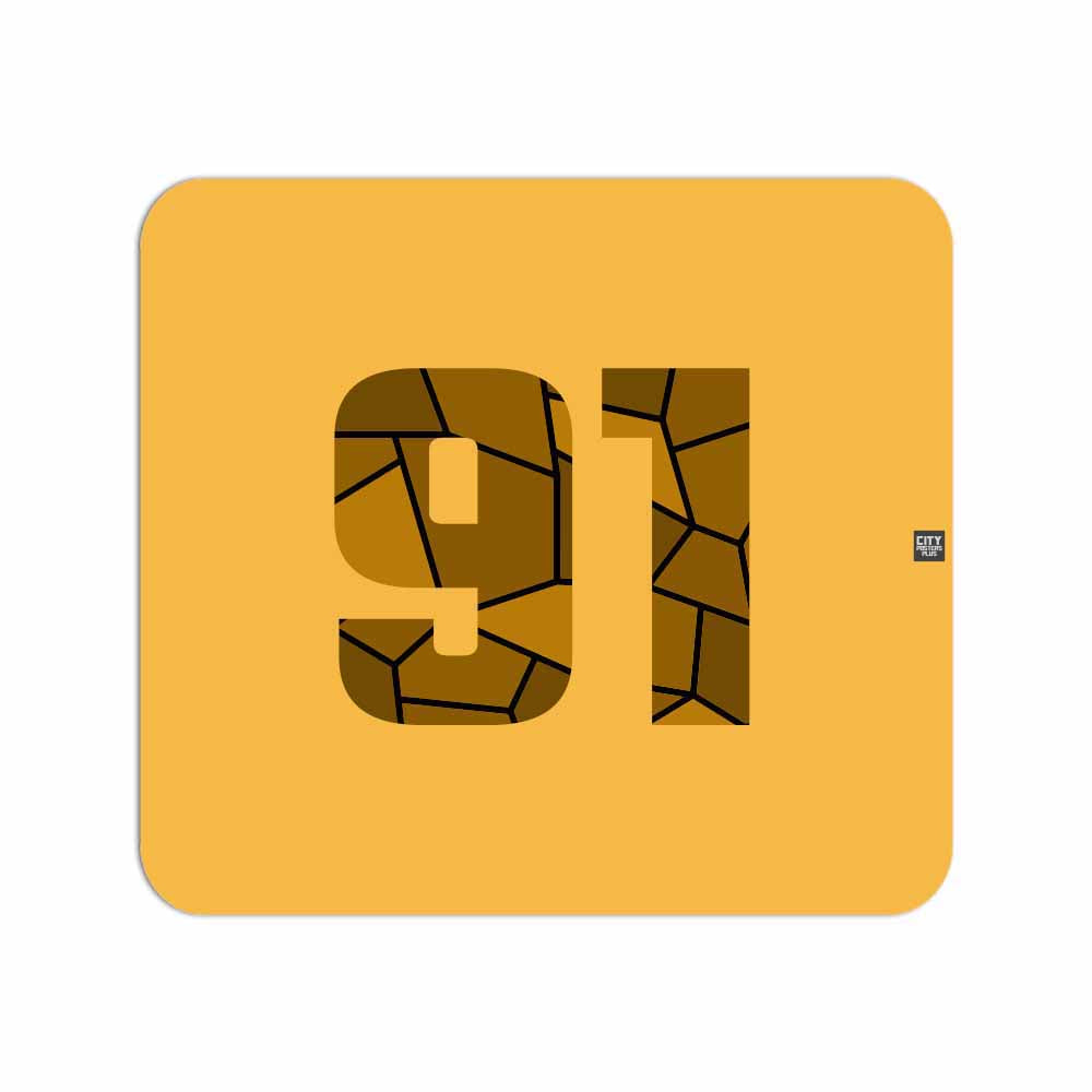 91 Number Mousepad (Golden Yellow)