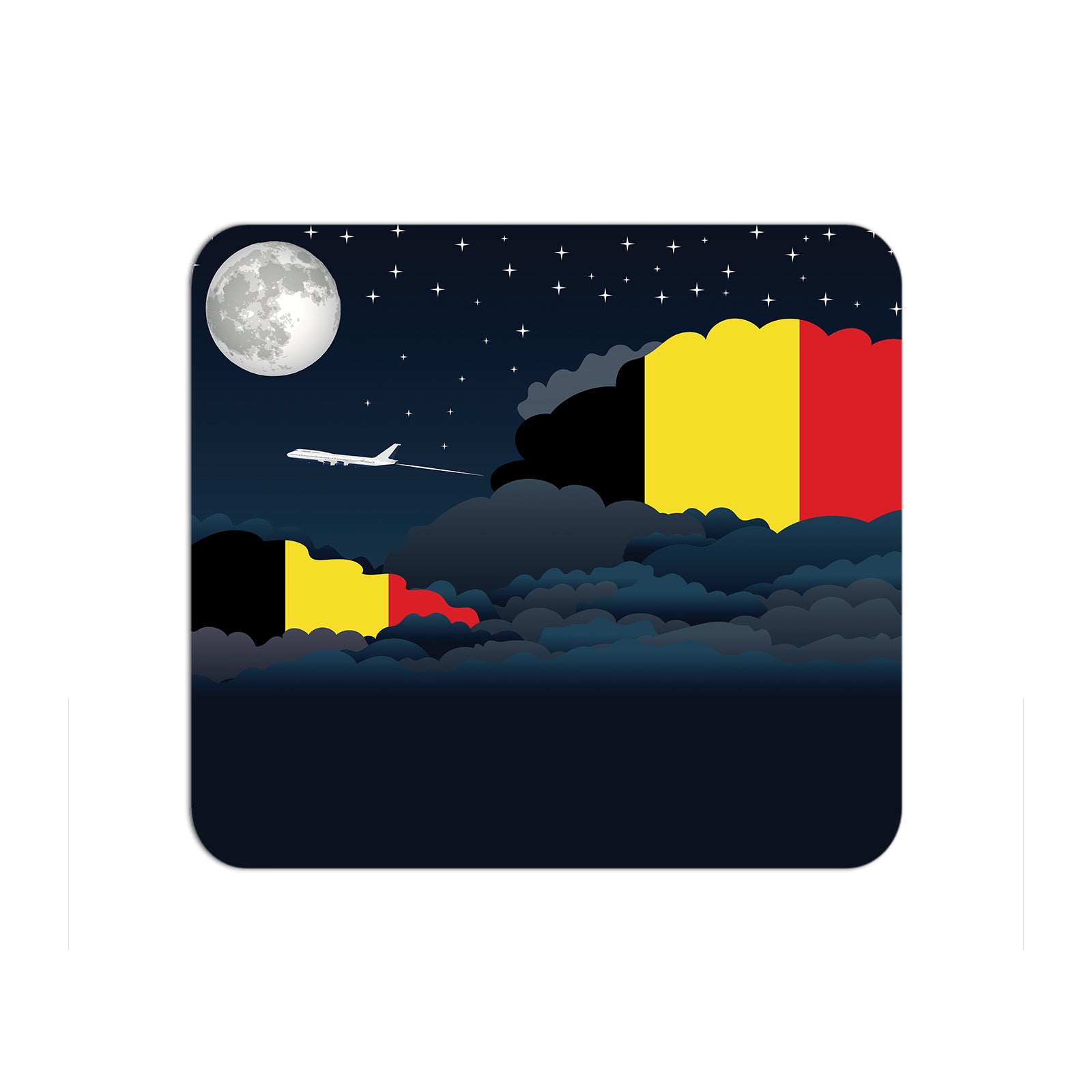 Belgium Airplane Airport Flight Night Clouds Mousepad