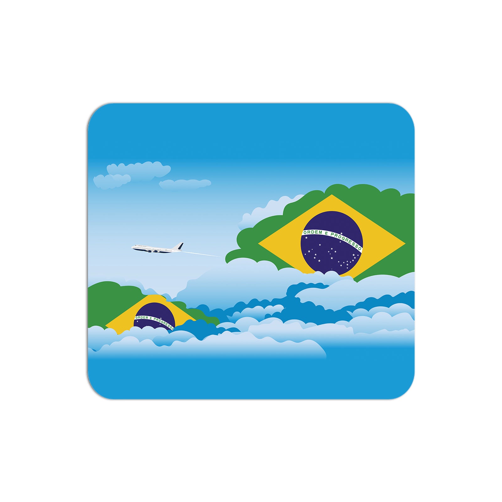 Brazil Airplane Airport Flight Day Clouds Mousepad