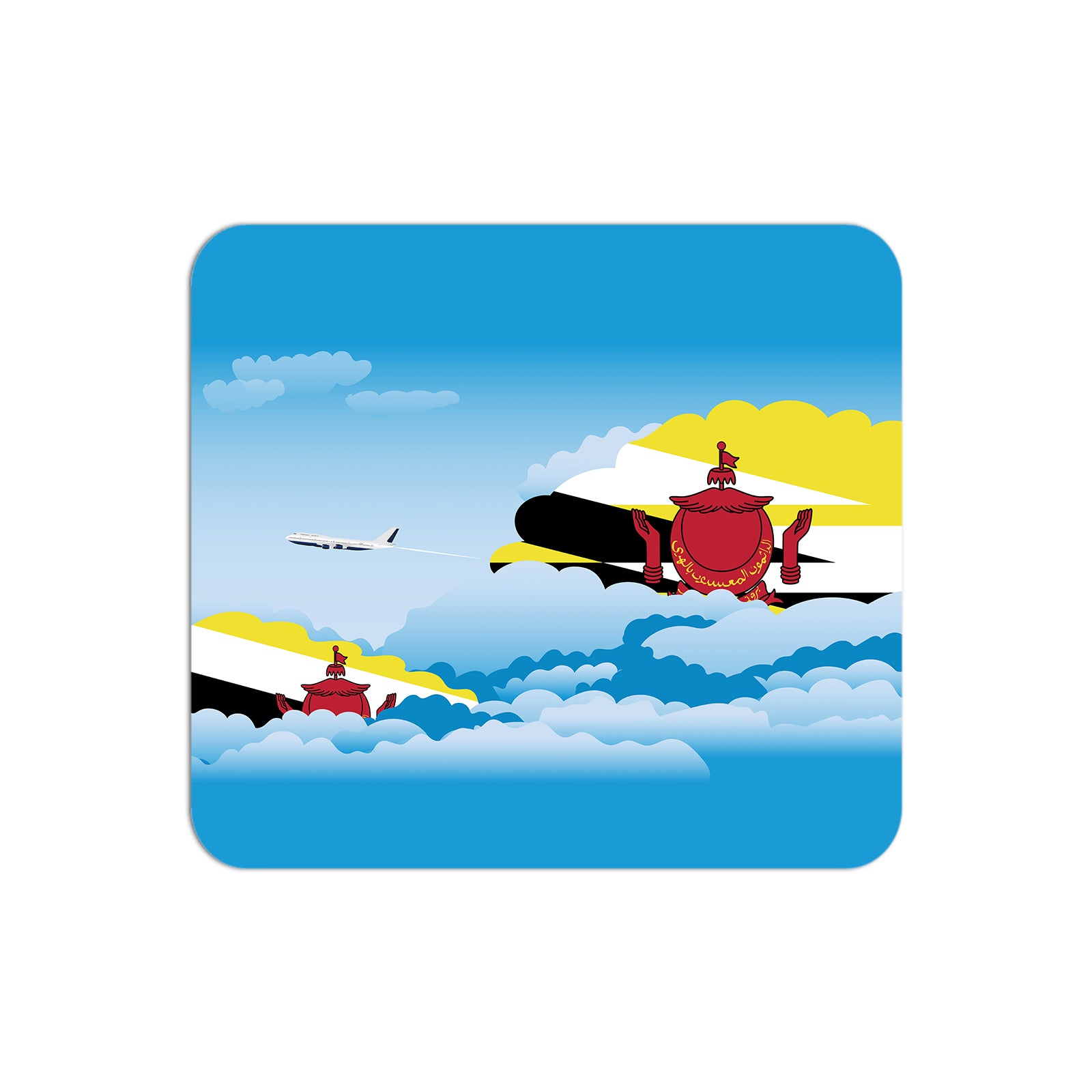 Brunei Airplane Airport Flight Day Clouds Mousepad