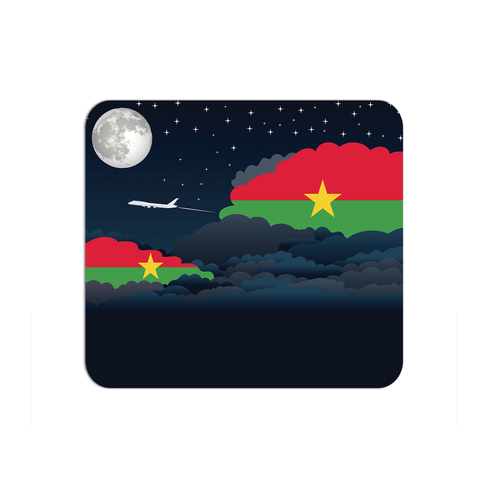 Burkina Faso Airplane Airport Flight Night Clouds Mousepad