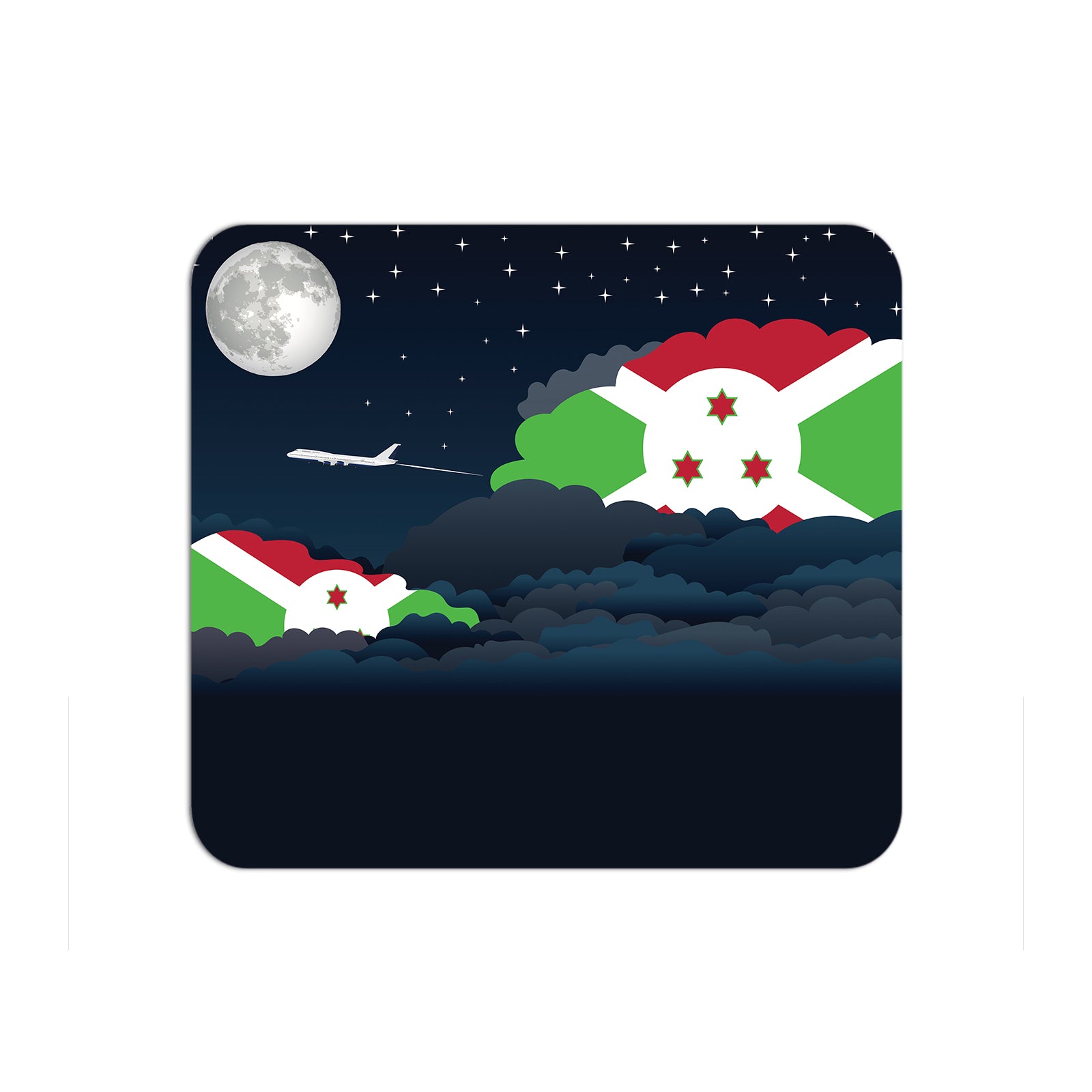 Burundi Airplane Airport Flight Night Clouds Mousepad