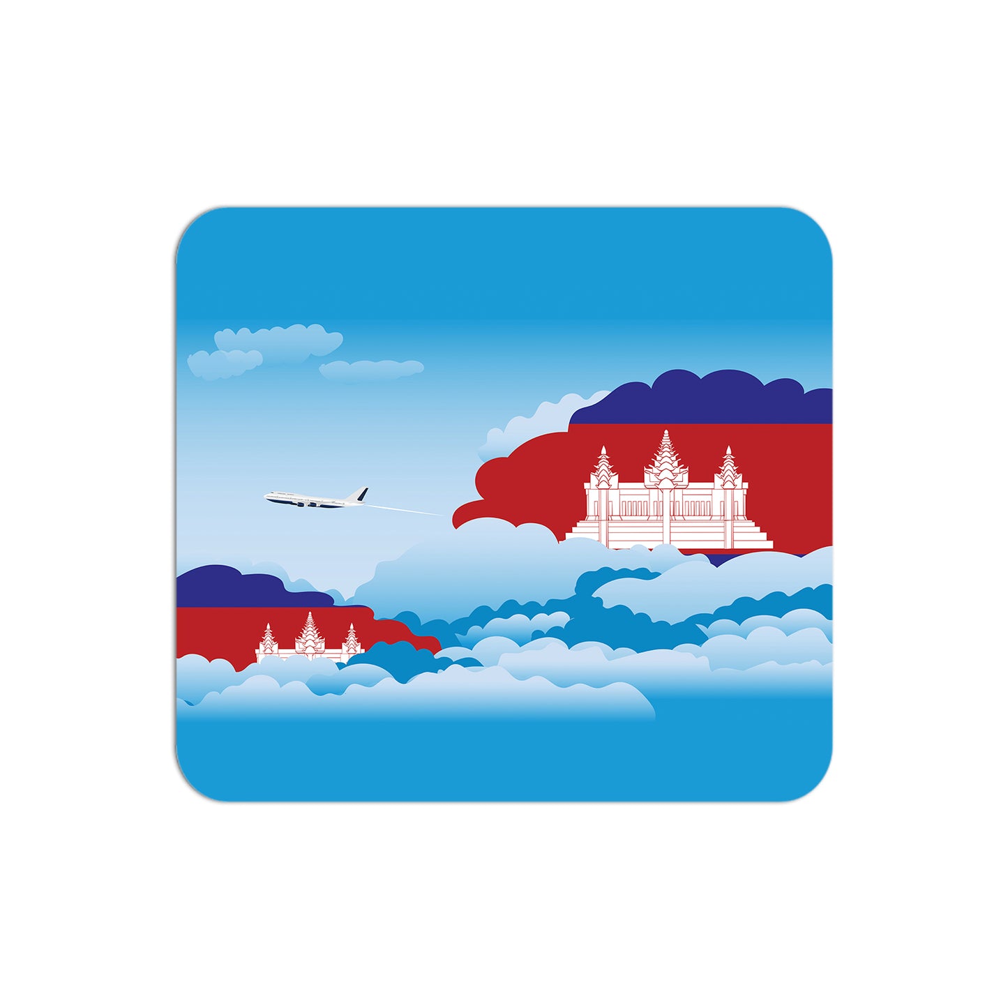 Cambodia Airplane Airport Flight Day Clouds Mousepad