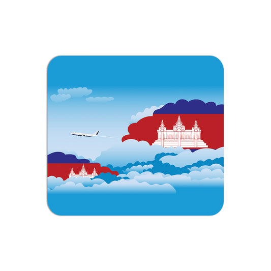 Cambodia Airplane Airport Flight Day Clouds Mousepad